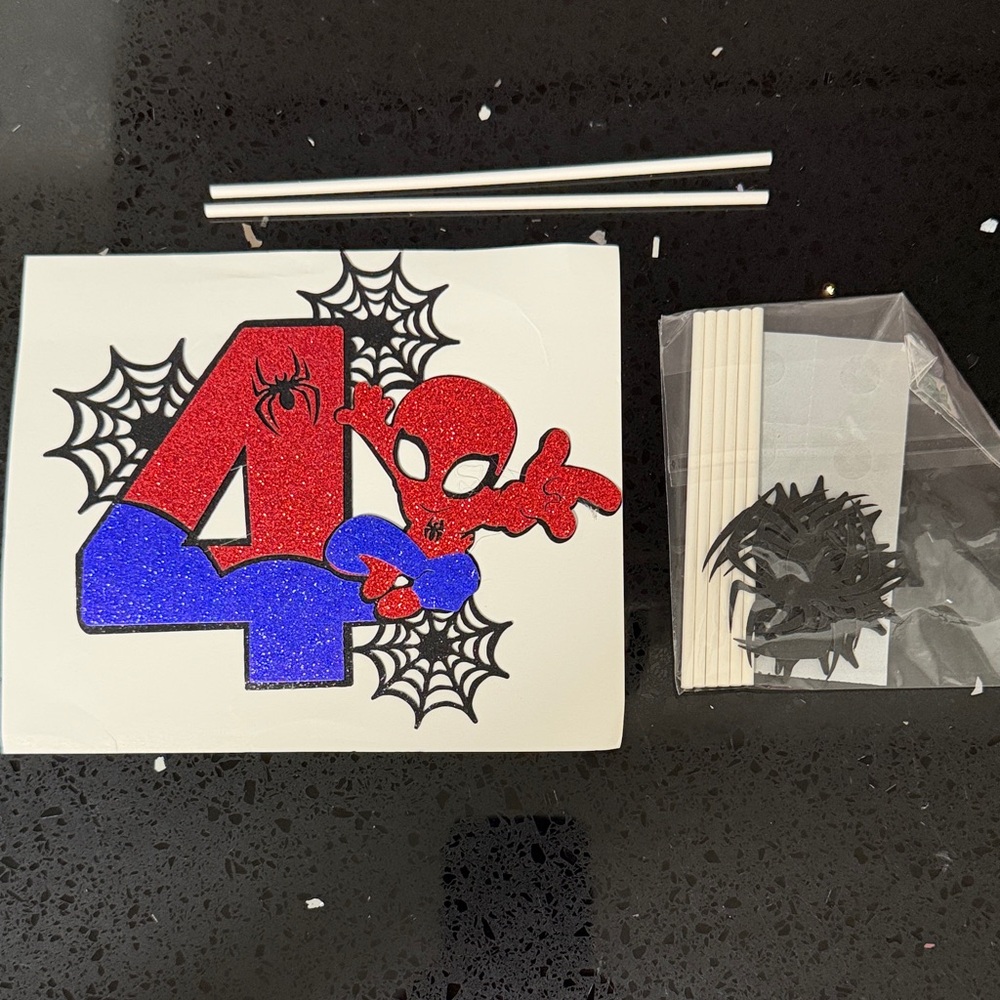NEW Spider-Man Theme 4th Birthday Cake Topper